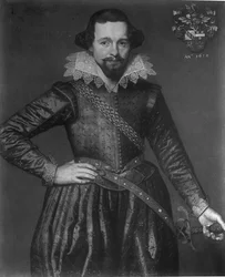 (dettaglio) di un ritratto di Edzard Jacob Clant van Nijestein (1584-1648)